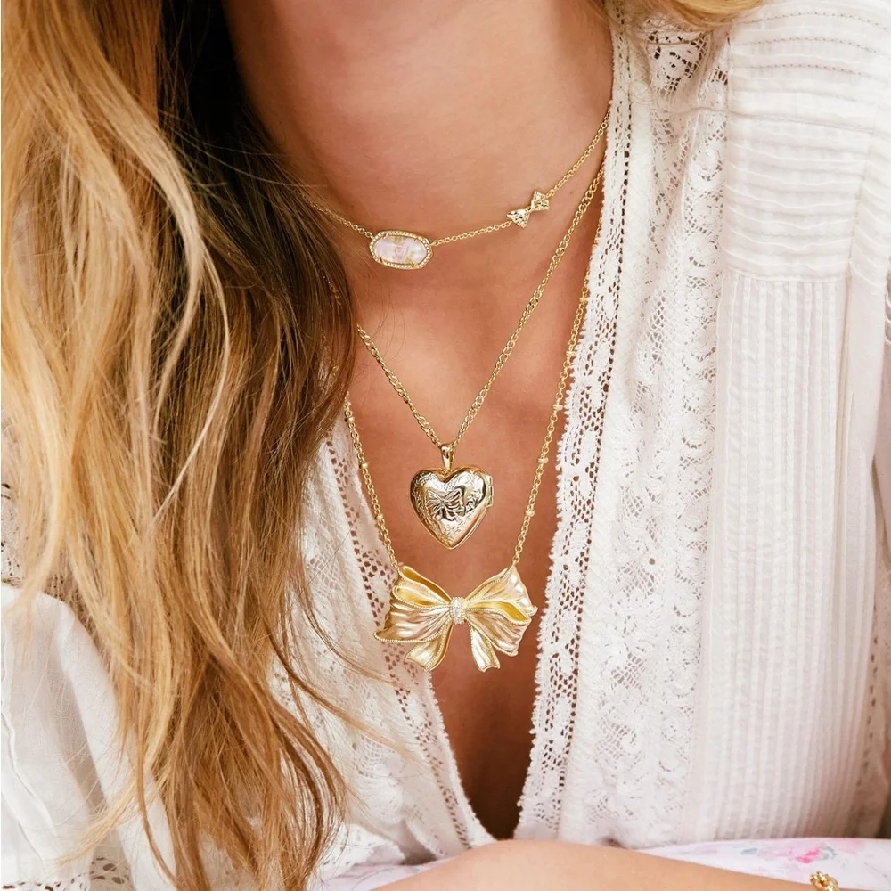 LOVESHACKFANCY KENDRA SCOTT HEART LOCKET NECKLACE Original Collaboration